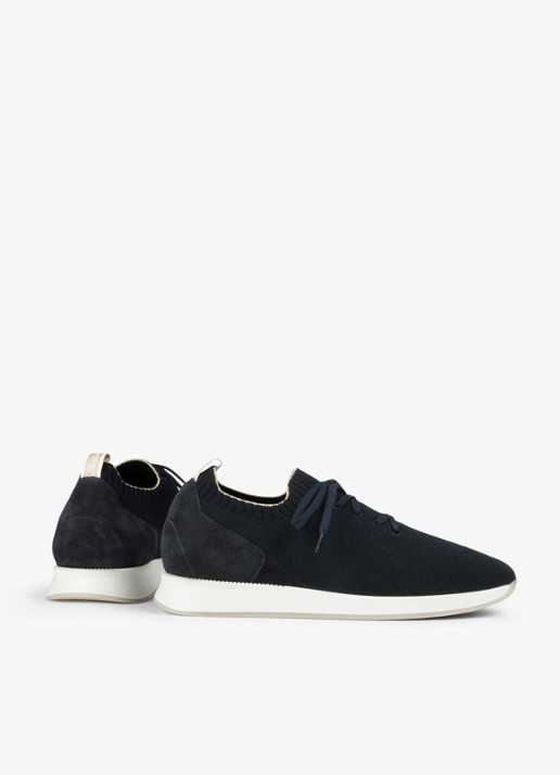 Aurélien Active Knit 2.0 sneaker met gebreid bovenwerk van wol - achterkant 5 navy-410 / blauw