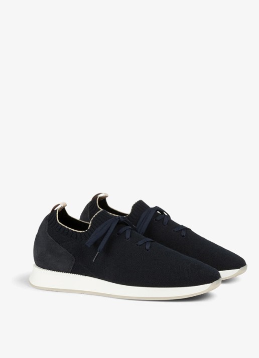Aurélien Active Knit 2.0 sneaker met gebreid bovenwerk van wol - voorkant 4 navy-410 / blauw