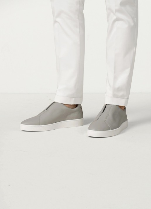 Aurélien AUR3 sneaker van kalfsleer - voorkant 6 light grey-50 / grijs