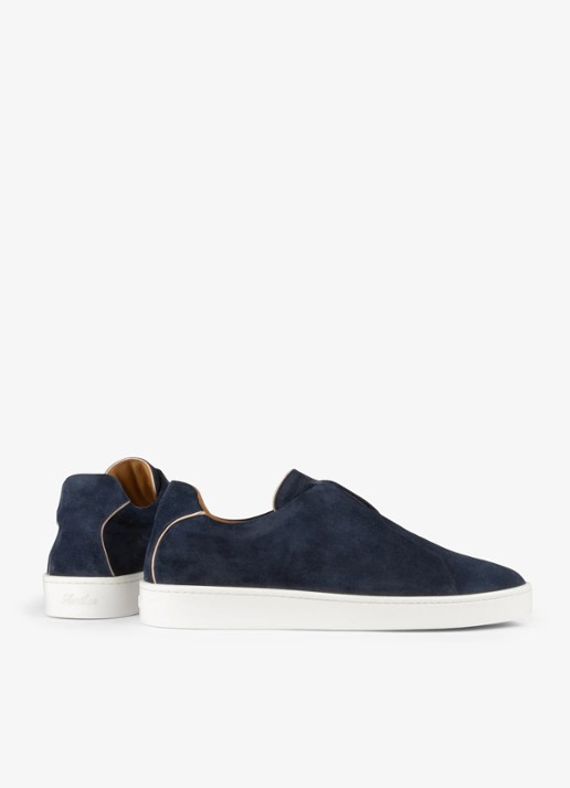 Aurélien AUR3 sneaker van suède - achterkant 5 navy-410 / blauw