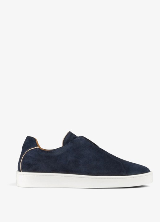 Aurélien AUR3 sneaker van suède - voorkant 3 navy-410 / blauw