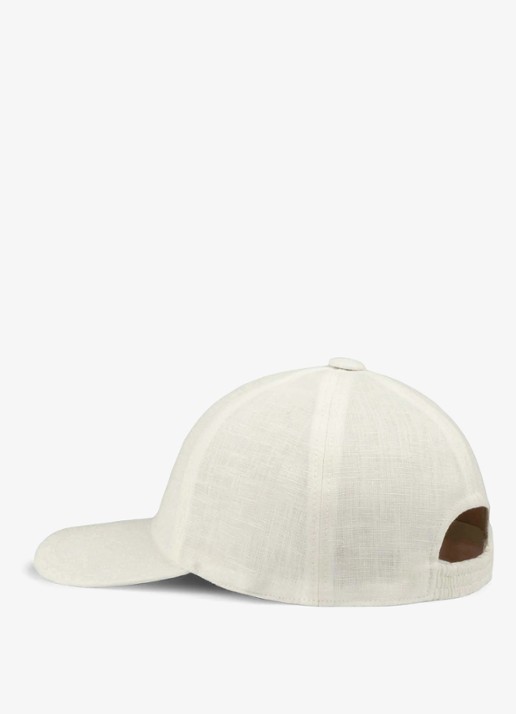 Aurélien Baseball pet van linnen - achterkant 3 ecru-100 / beige