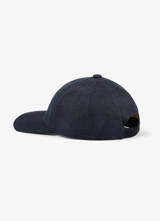 Aurélien Baseball pet van linnen - achterkant 3 navy-410 / blauw