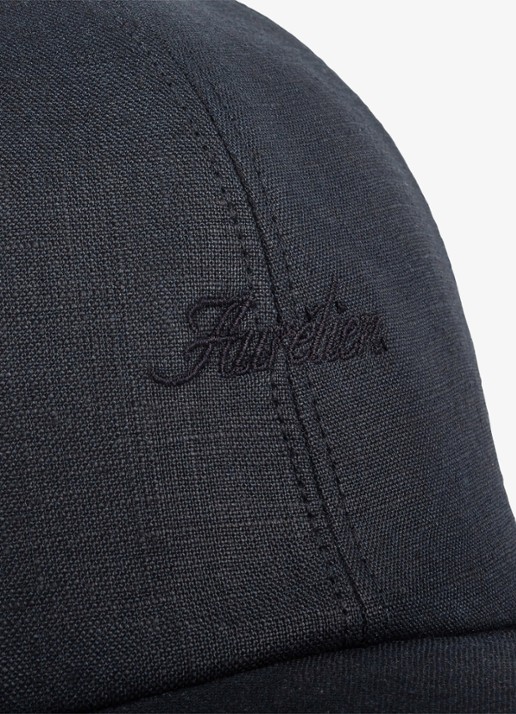 Aurélien Baseball pet van linnen - detail navy-410 / blauw