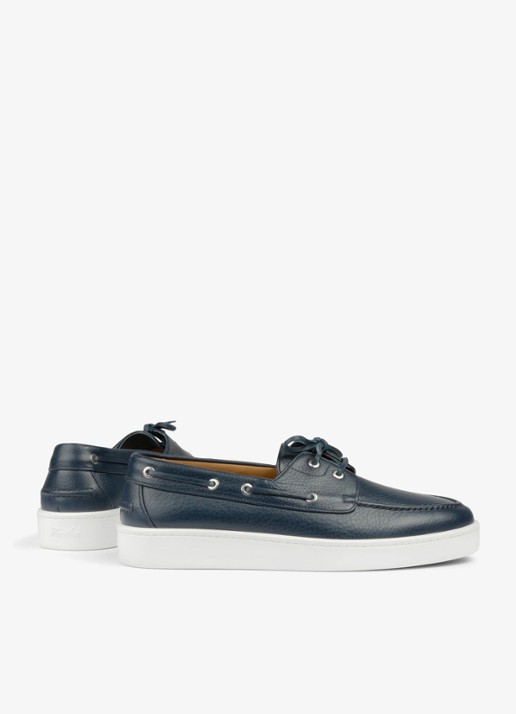Aurélien Boat sneaker van kalfsleer - detail 5 navy-410