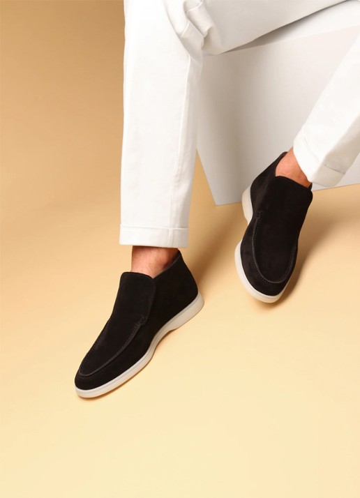 Aurélien City loafer van suède - voorkant 3 black-1 / zwart
