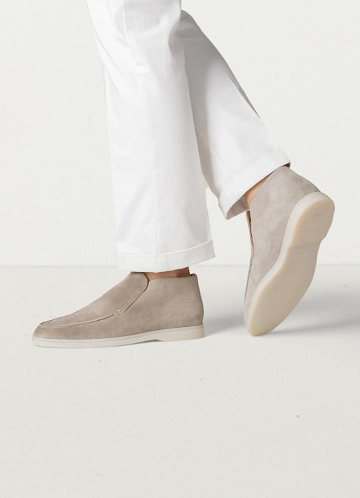Aurélien City loafer van suède - voorkant 4 light grey-50 / grijs