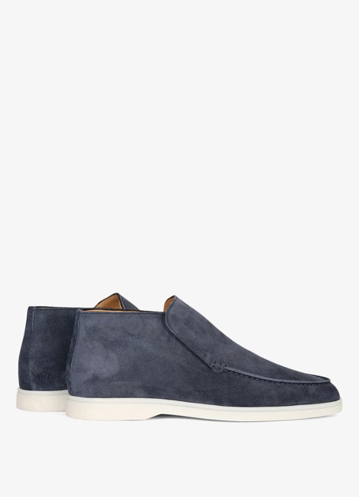 Aurélien City loafer van suède - achterkant 2 steel blue-400 / blauw