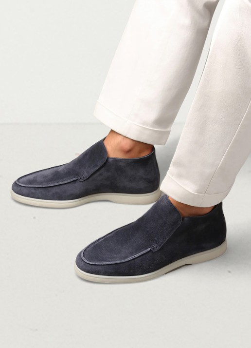 Aurélien City loafer van suède - voorkant 4 steel blue-400 / blauw