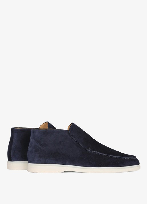 Aurélien City loafer van suède - achterkant navy-410 / blauw