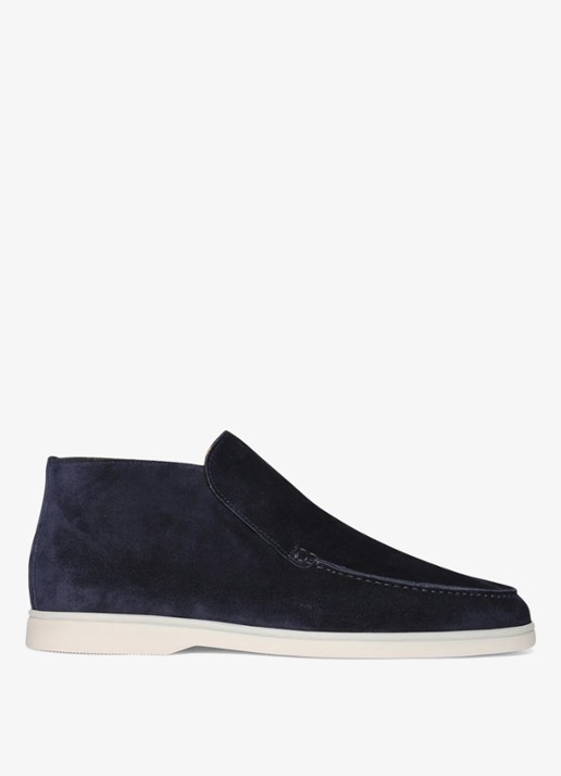 Aurélien City loafer van suède - voorkant 3 navy-410 / blauw