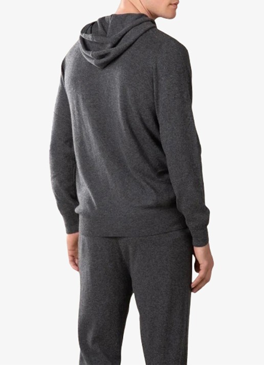 Aurélien Fijngebreid vest met capuchon - achterkant 3 dark grey-21