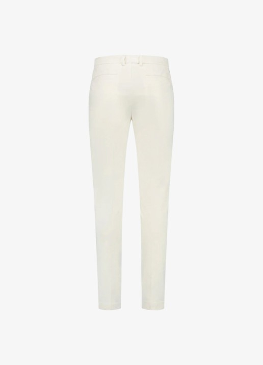 Aurélien Metropolitan straight fit pantalon met steekzakken - achterkant 3 ivory-120