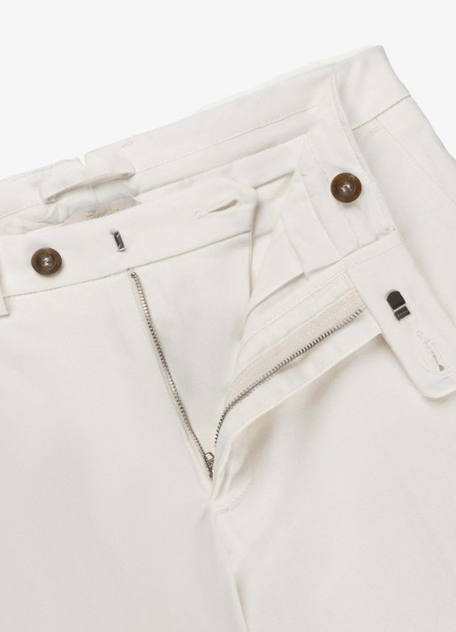 Aurélien Metropolitan straight fit pantalon met steekzakken - detail 2 ivory-120