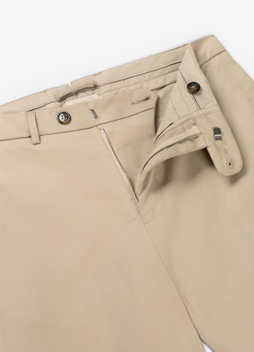 Aurélien Metropolitan straight fit pantalon met steekzakken - detail 2 dark beige-251