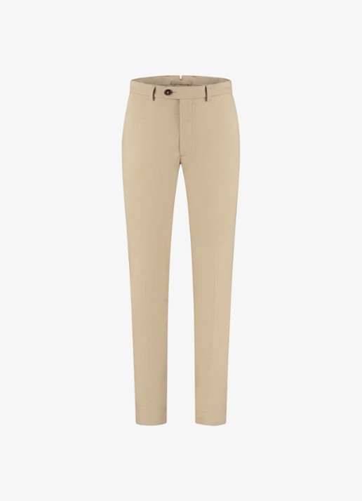 Aurélien Metropolitan straight fit pantalon met steekzakken - voorkant 4 dark beige-251