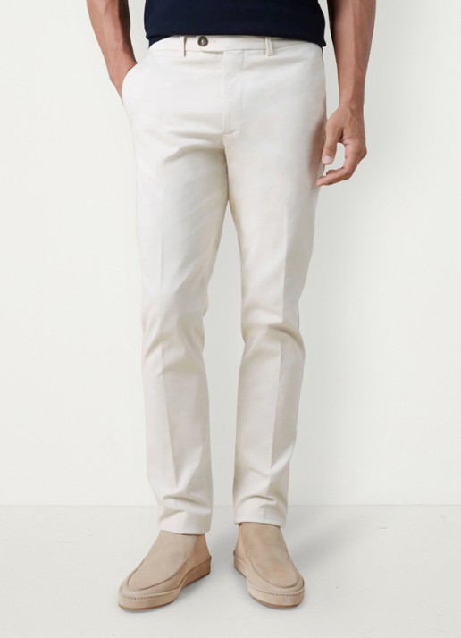 Aurélien Metropolitan straight fit pantalon met steekzakken - detail light beige-271
