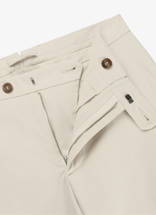 Aurélien Metropolitan straight fit pantalon met steekzakken - detail 3 light beige-271 / beige