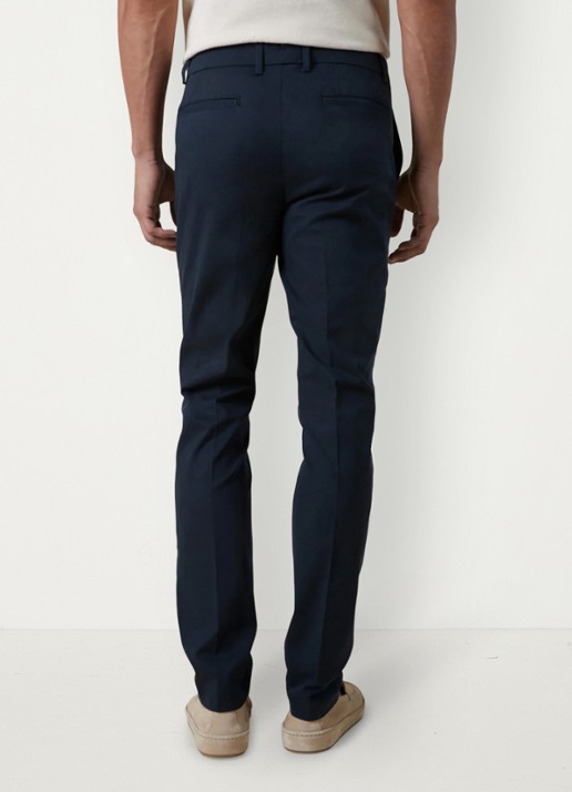 Aurélien Metropolitan straight fit pantalon met steekzakken - achterkant 6 navy-410