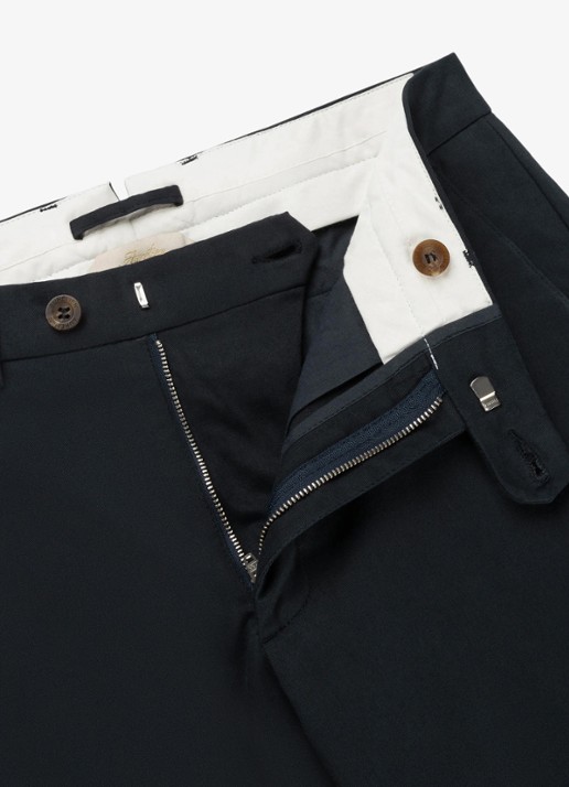 Aurélien Metropolitan straight fit pantalon met steekzakken - detail 2 navy-410