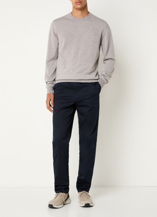 Aurélien Metropolitan straight fit pantalon met steekzakken - voorkant 10 navy-410