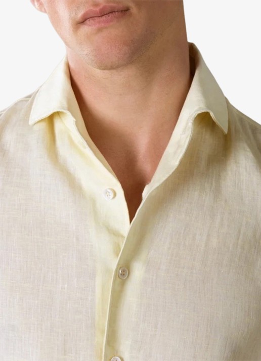 Aurélien Regular fit overhemd van linnen - detail 4 light yellow-740