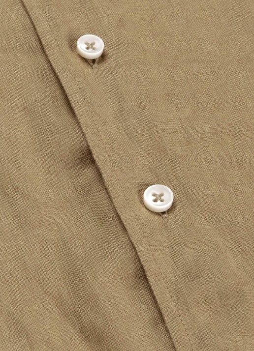 Aurélien Regular fit overhemd van linnen - detail 5 dark taupe-901