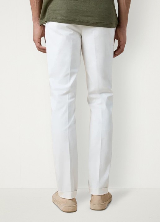 Aurélien Regular fit pantalon met steekzakken - achterkant 3 ivory-120