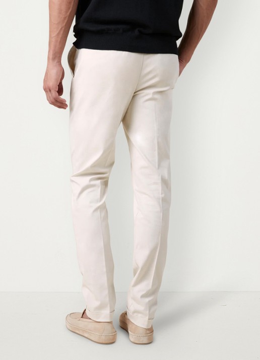 Aurélien Regular fit pantalon met steekzakken - achterkant dark beige-251