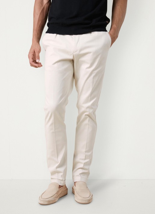 Aurélien Regular fit pantalon met steekzakken - detail 4 dark beige-251