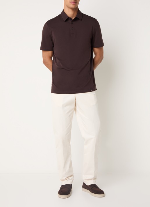 Aurélien Regular fit pantalon met steekzakken - voorkant 8 light beige-271