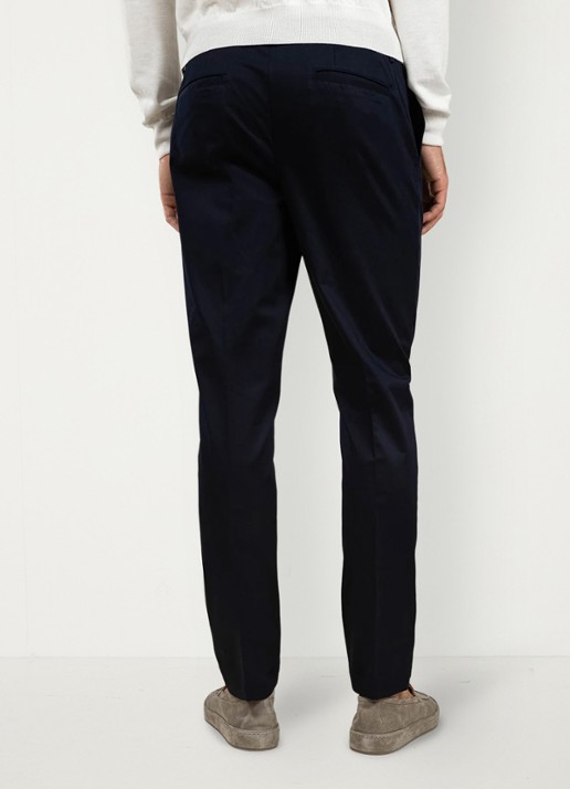 Aurélien Regular fit pantalon met steekzakken - achterkant navy-410