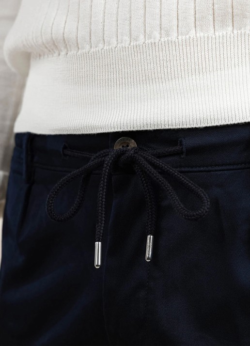 Aurélien Regular fit pantalon met steekzakken - detail 3 navy-410