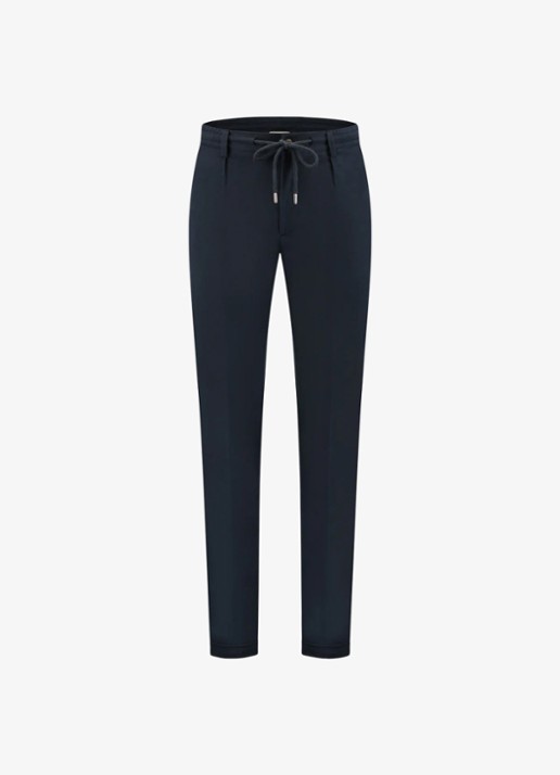 Aurélien Regular fit pantalon met steekzakken - voorkant 6 navy-410