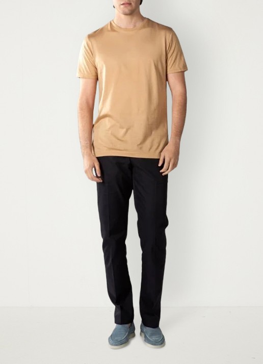 Aurélien Regular fit polo van linnen - voorkant 4 beige-260