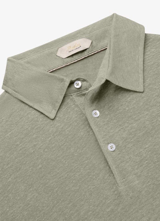 Aurélien Regular fit polo van linnen - detail 5 pistache-340 / groen