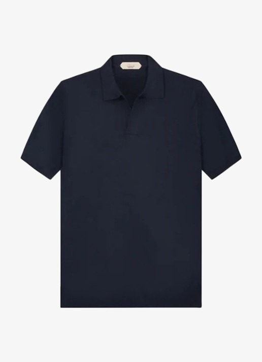 Aurélien Regular fit polo van merino wol - voorkant 4 navy-410