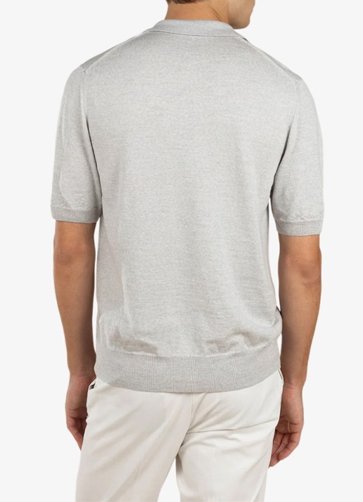 Aurélien Regular fit polo van merino wol - achterkant 4 light grey-50