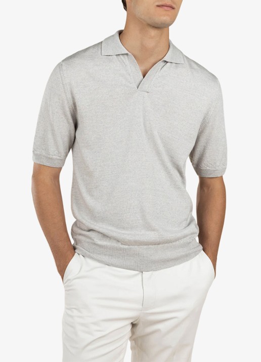 Aurélien Regular fit polo van merino wol - detail light beige-271 / beige