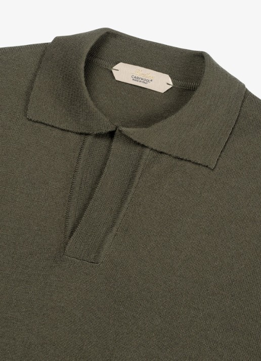 Aurélien Regular fit polo van merino wol - detail 3 olive-300