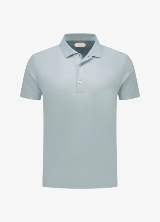 Aurélien Regular fit polo - voorkant 5 lichtblauw