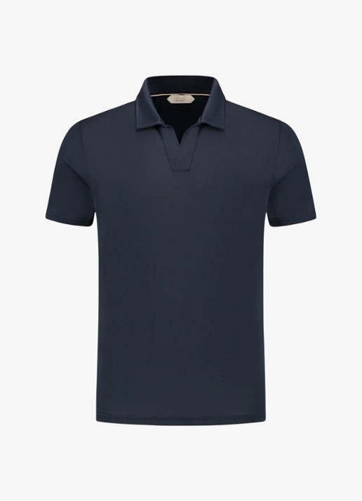 Aurélien Regular fit polo - voorkant 2 donkerblauw