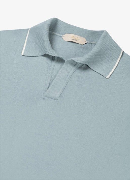 Aurélien Regular fit polo - detail 4 blauwgrijs