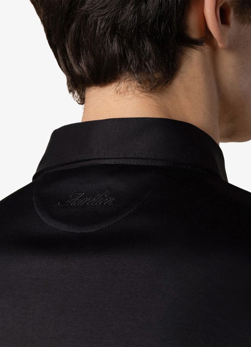 Aurélien Regular fit polo - detail 4 zwart