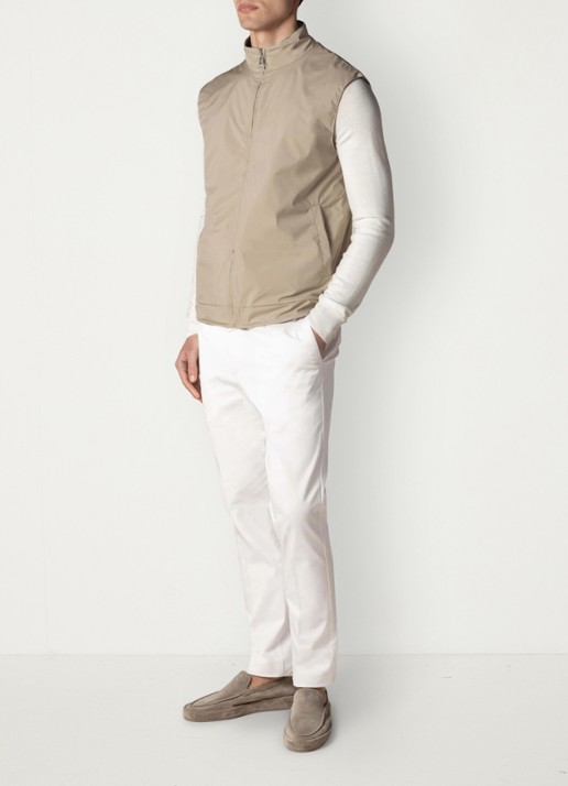 Aurélien Reversible bodywarmer met opstaande kraag - voorkant 5 light beige-271