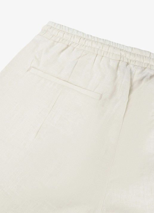 Aurélien Straight fit korte broek van linnen met steekzakken - detail 2 ivory-120