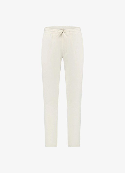 Aurélien Straight fit pantalon van linnen - voorkant 3 chocolate-201 / bruin