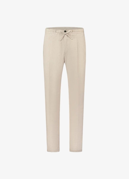 Aurélien Straight fit pantalon van linnen - voorkant 4 beige-260