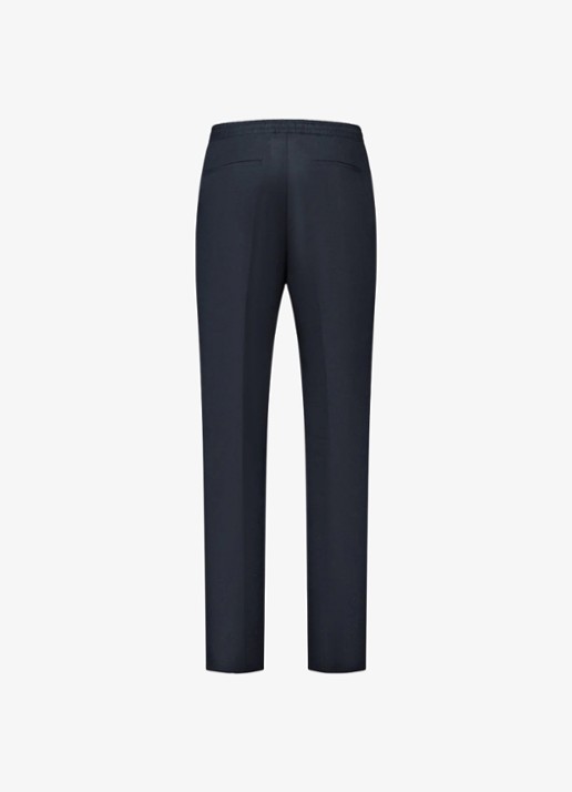 Aurélien Straight fit pantalon van linnen - achterkant 4 navy-410