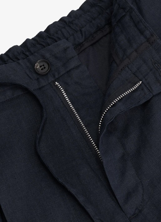 Aurélien Straight fit pantalon van linnen - detail 3 navy-410
